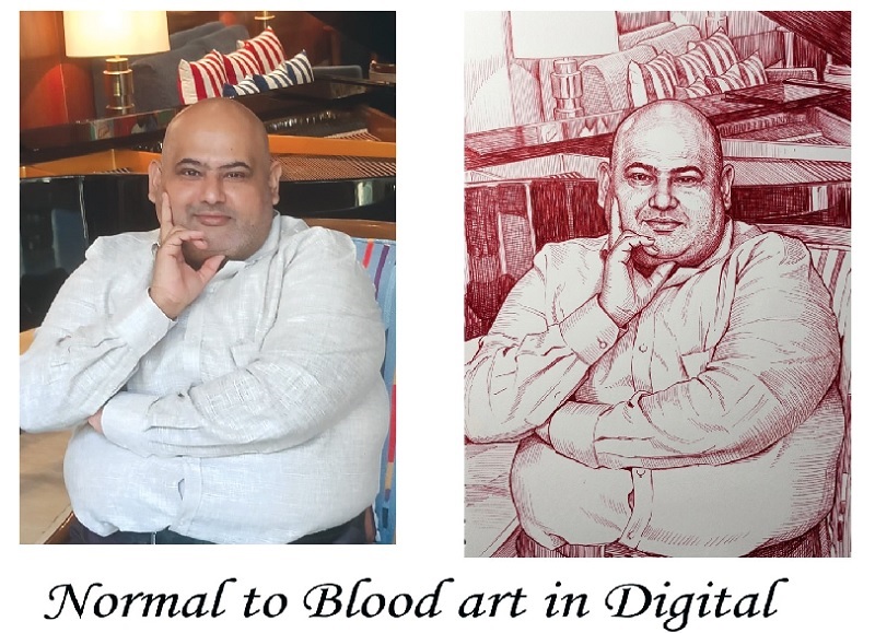 Normal to blood art 4x6 inch